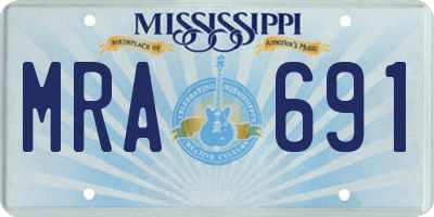 MS license plate MRA691