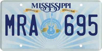 MS license plate MRA695