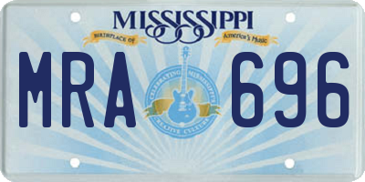 MS license plate MRA696