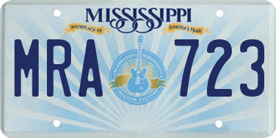 MS license plate MRA723