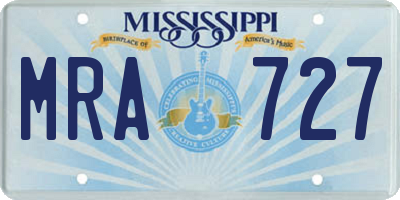 MS license plate MRA727