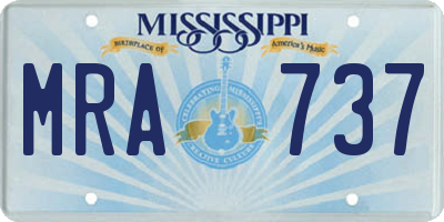 MS license plate MRA737
