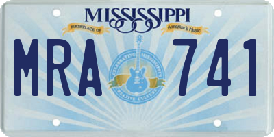 MS license plate MRA741