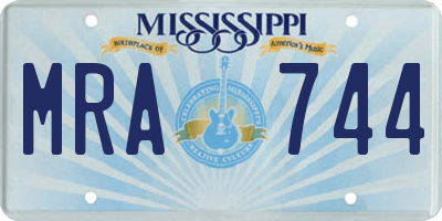 MS license plate MRA744