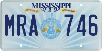 MS license plate MRA746