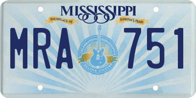 MS license plate MRA751