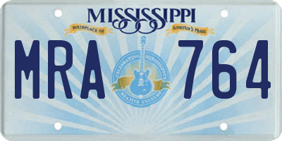 MS license plate MRA764