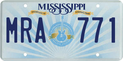 MS license plate MRA771