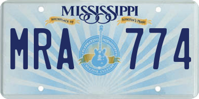 MS license plate MRA774