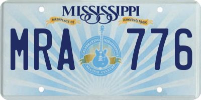 MS license plate MRA776