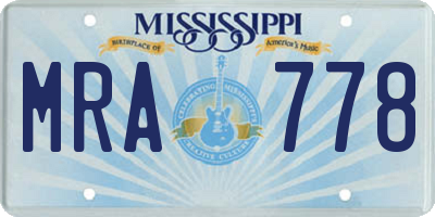 MS license plate MRA778