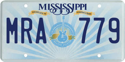 MS license plate MRA779