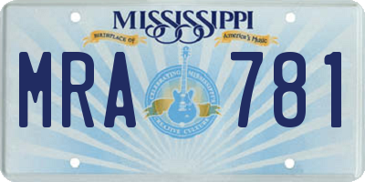 MS license plate MRA781