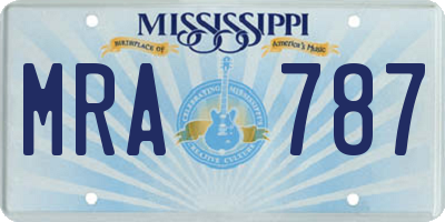 MS license plate MRA787