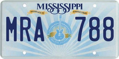 MS license plate MRA788