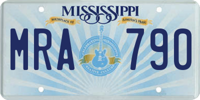 MS license plate MRA790