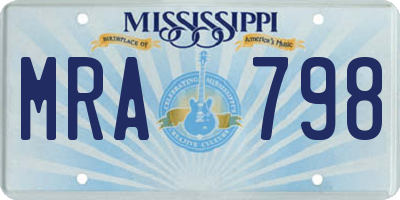 MS license plate MRA798