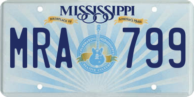 MS license plate MRA799