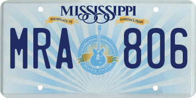 MS license plate MRA806