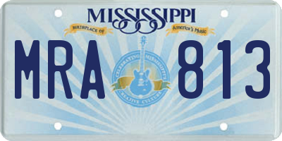 MS license plate MRA813