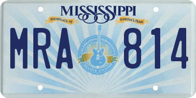 MS license plate MRA814