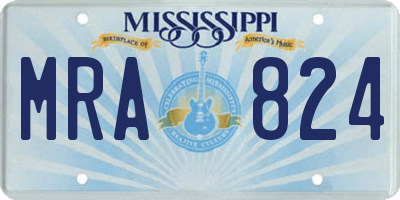 MS license plate MRA824