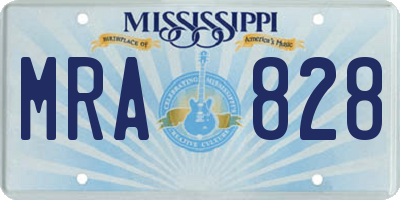 MS license plate MRA828