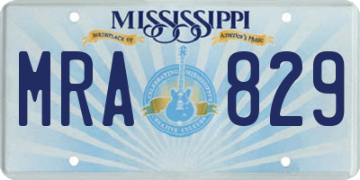 MS license plate MRA829