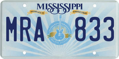 MS license plate MRA833