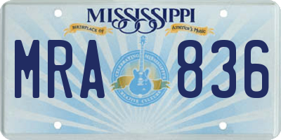 MS license plate MRA836