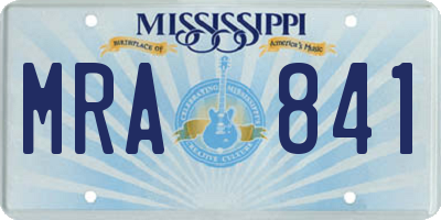MS license plate MRA841