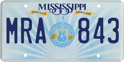 MS license plate MRA843