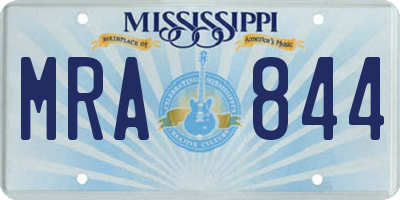 MS license plate MRA844