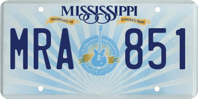 MS license plate MRA851