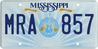 MS license plate MRA857