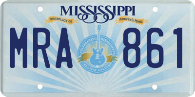 MS license plate MRA861