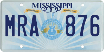MS license plate MRA876