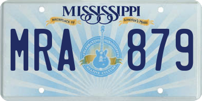 MS license plate MRA879
