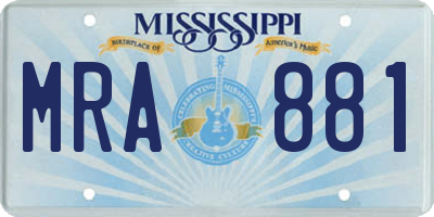 MS license plate MRA881