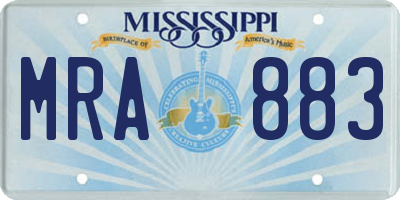 MS license plate MRA883