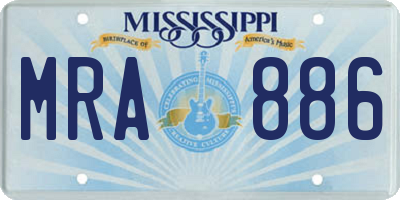 MS license plate MRA886