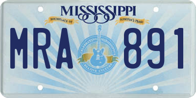 MS license plate MRA891