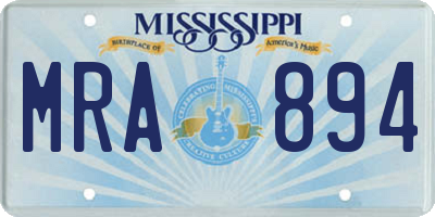 MS license plate MRA894