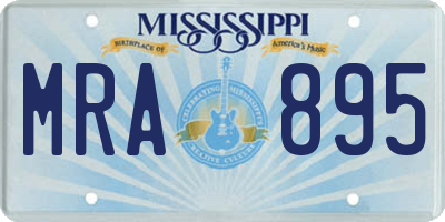MS license plate MRA895
