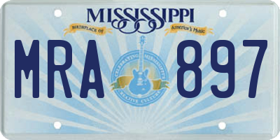 MS license plate MRA897