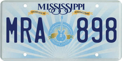 MS license plate MRA898