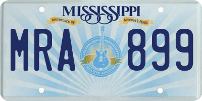 MS license plate MRA899