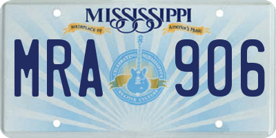MS license plate MRA906