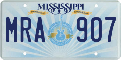 MS license plate MRA907
