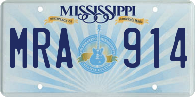 MS license plate MRA914